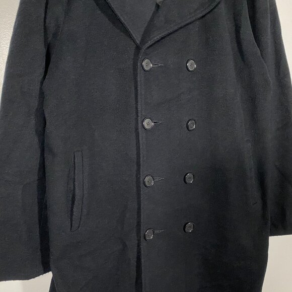 RARE Vintage Schott 776 Wool Long Peacoat Black size 40 / Medium - Picture 3 of 5